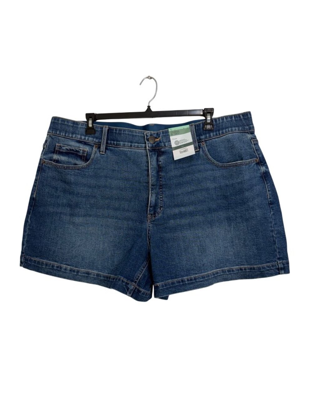 Terra & Sky Plus Size 22W A-Line Blue Denim Shorts - 5" Inseam Comfy Waistband